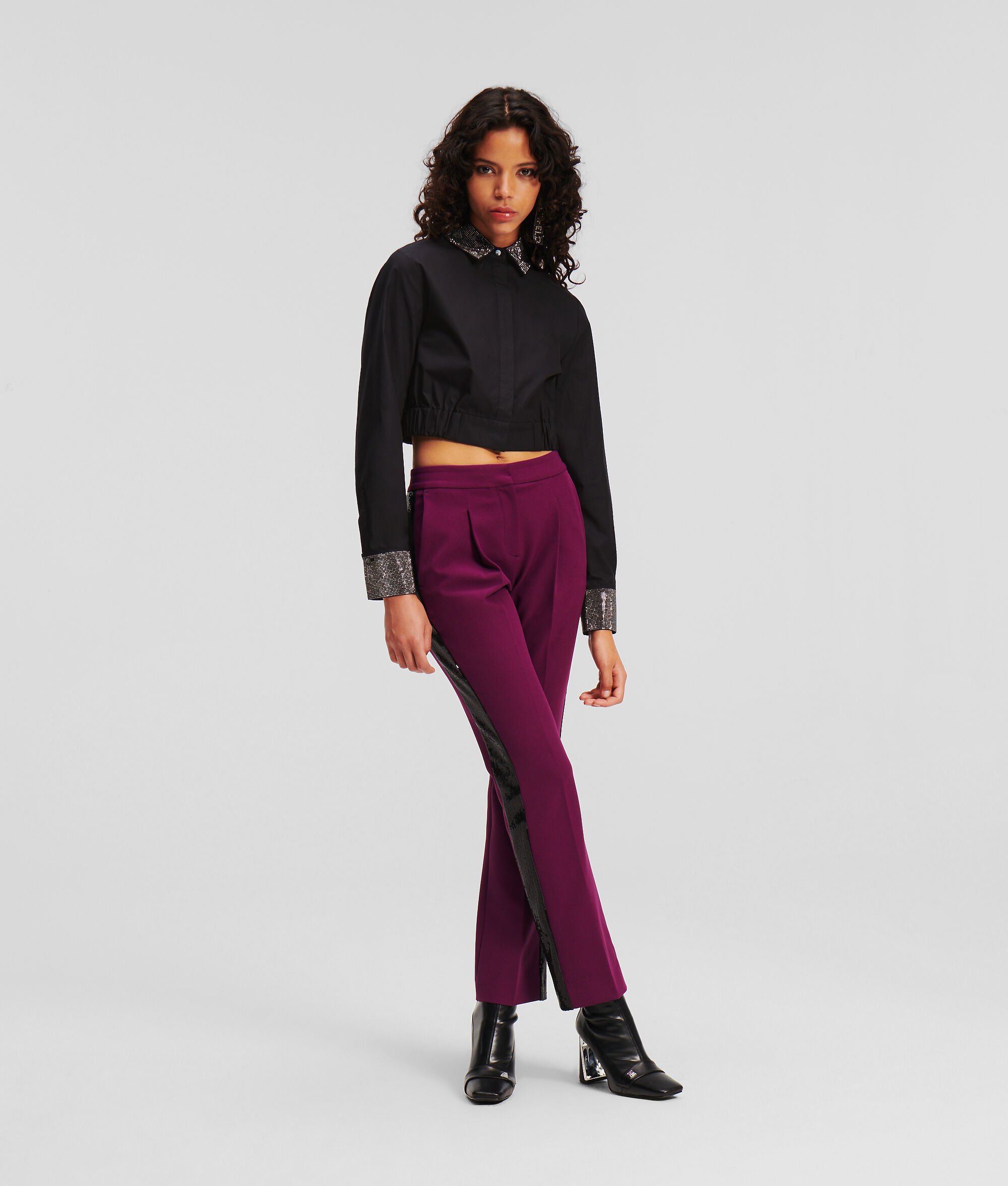 CHEMISE CROPPED ORNÉE DE STRASS