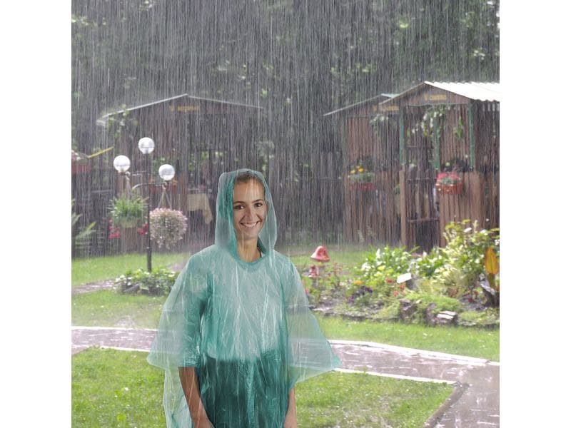 relaxdays Regenponcho 20 Stück, Grün Regenschutz