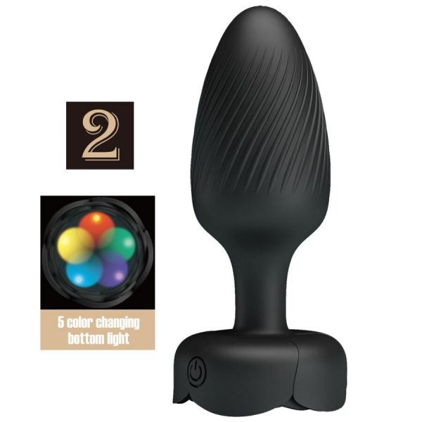 Pretty Love Varian Anal Plug com Luz led Preto 10,8 cm