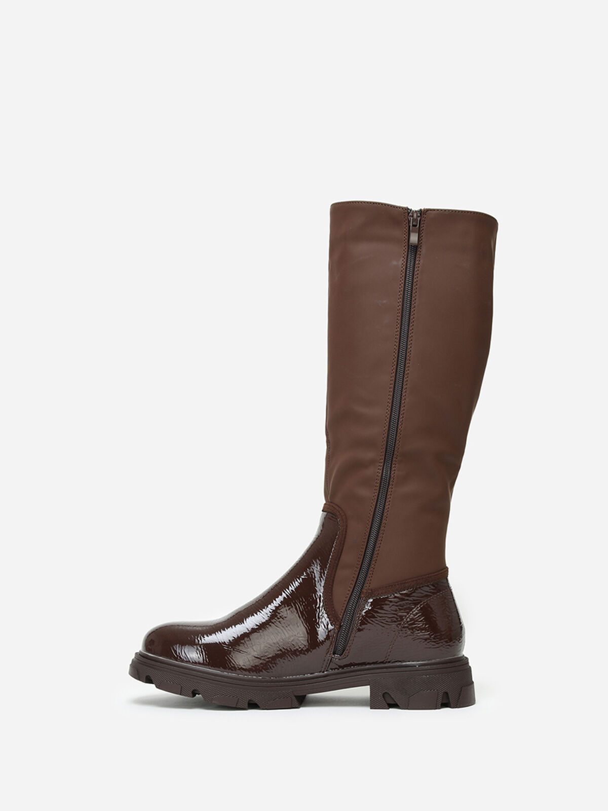 Bottes bi-matières crantées grandes tailles- Marron