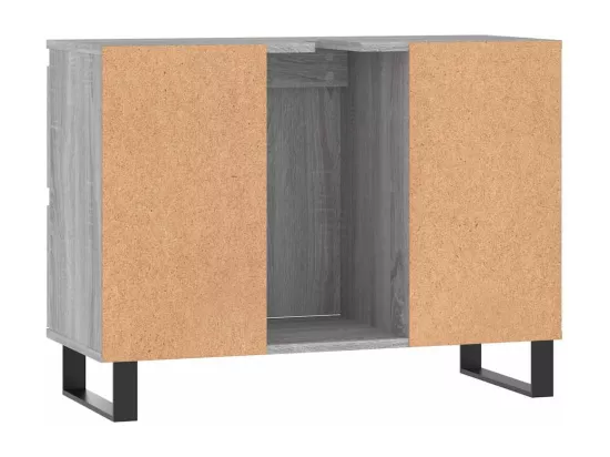 Armoire salle de bain sonoma gris 80x33x60 cm bois d'ingénierie