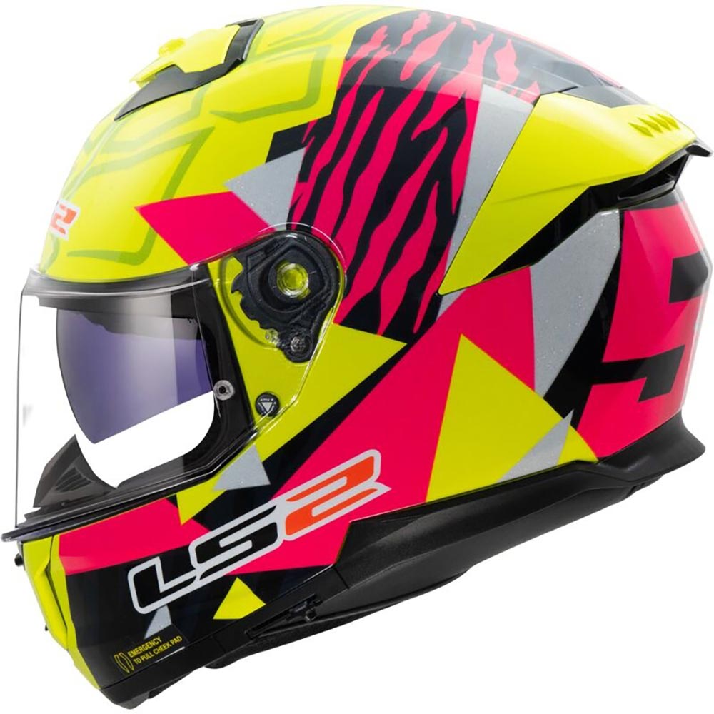 LS2 - Casque FF808 Stream II Tiger Jaune fluo / Rose / Noir / Brillant