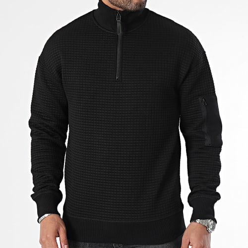 Sweat Col Montant Zippé Black Noir