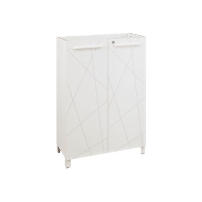 Rangement mi-hauteur SUNDAY - L80 x H114 x P42 - portes en blanc graphic