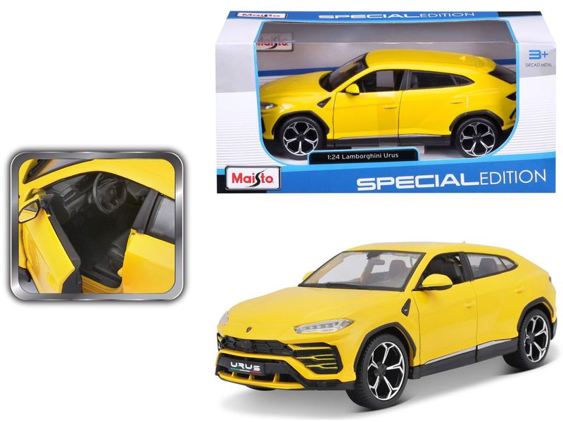 Maisto Sportwagen Lamborghini Urus 1:24, Gelb Sammlermodell im Massstab 1:24