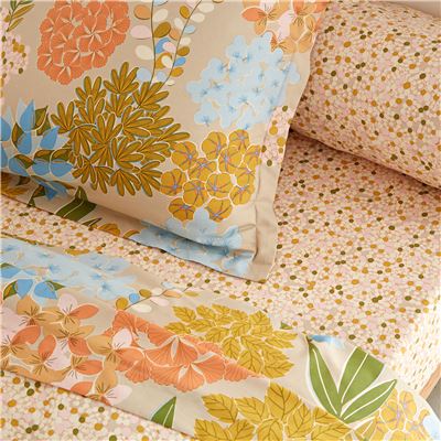 Linge de lit motif bouquet de fleurs - BECQUET CRÉATION