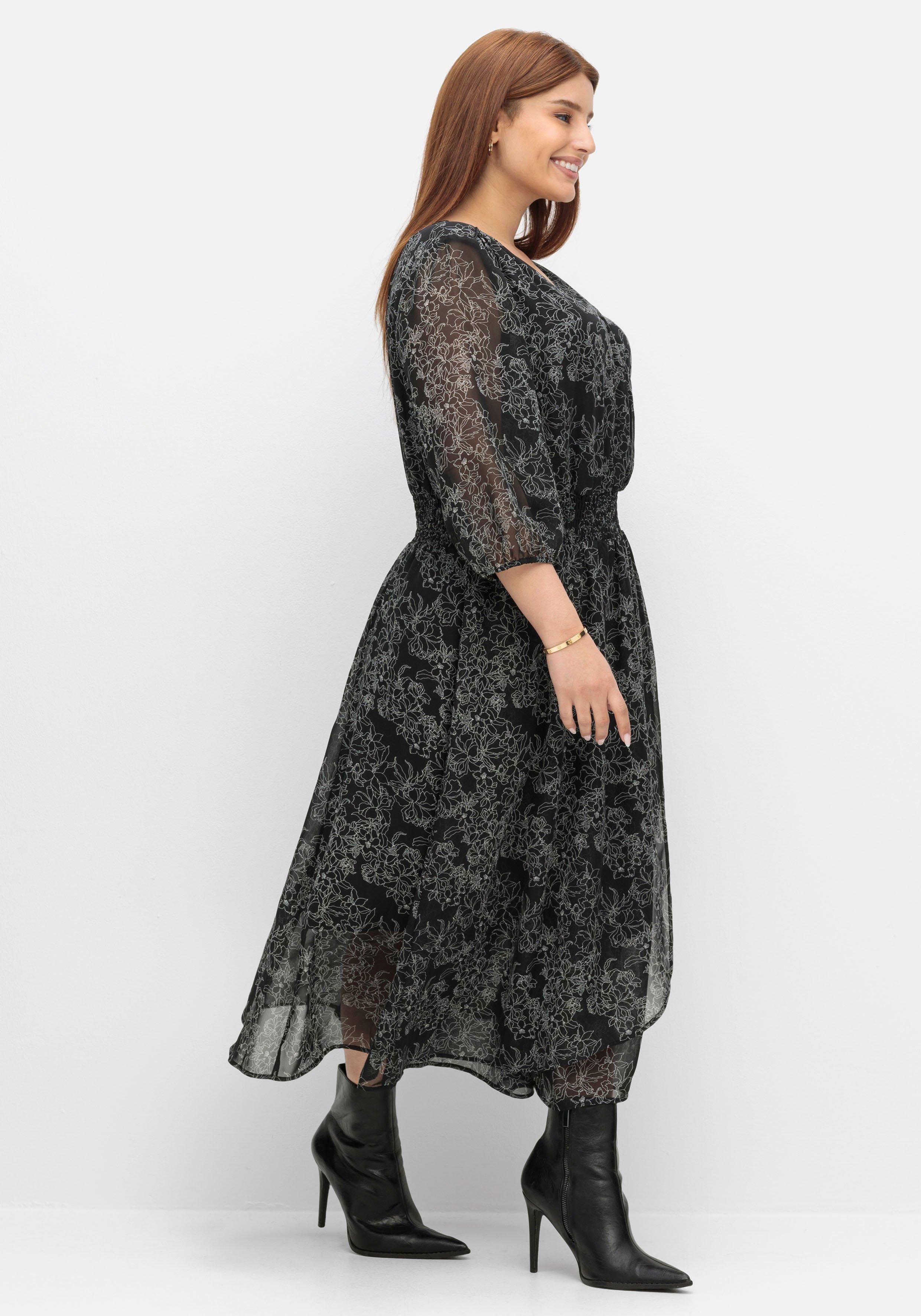 Chiffonkleid in Petite Passform und Wickeloptik