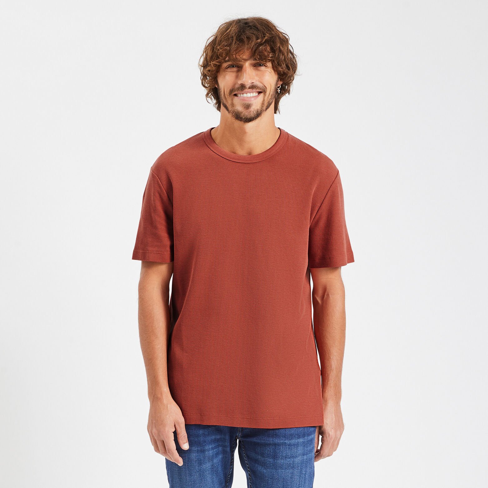 Tee shirt matière fantaisie Orange foncé