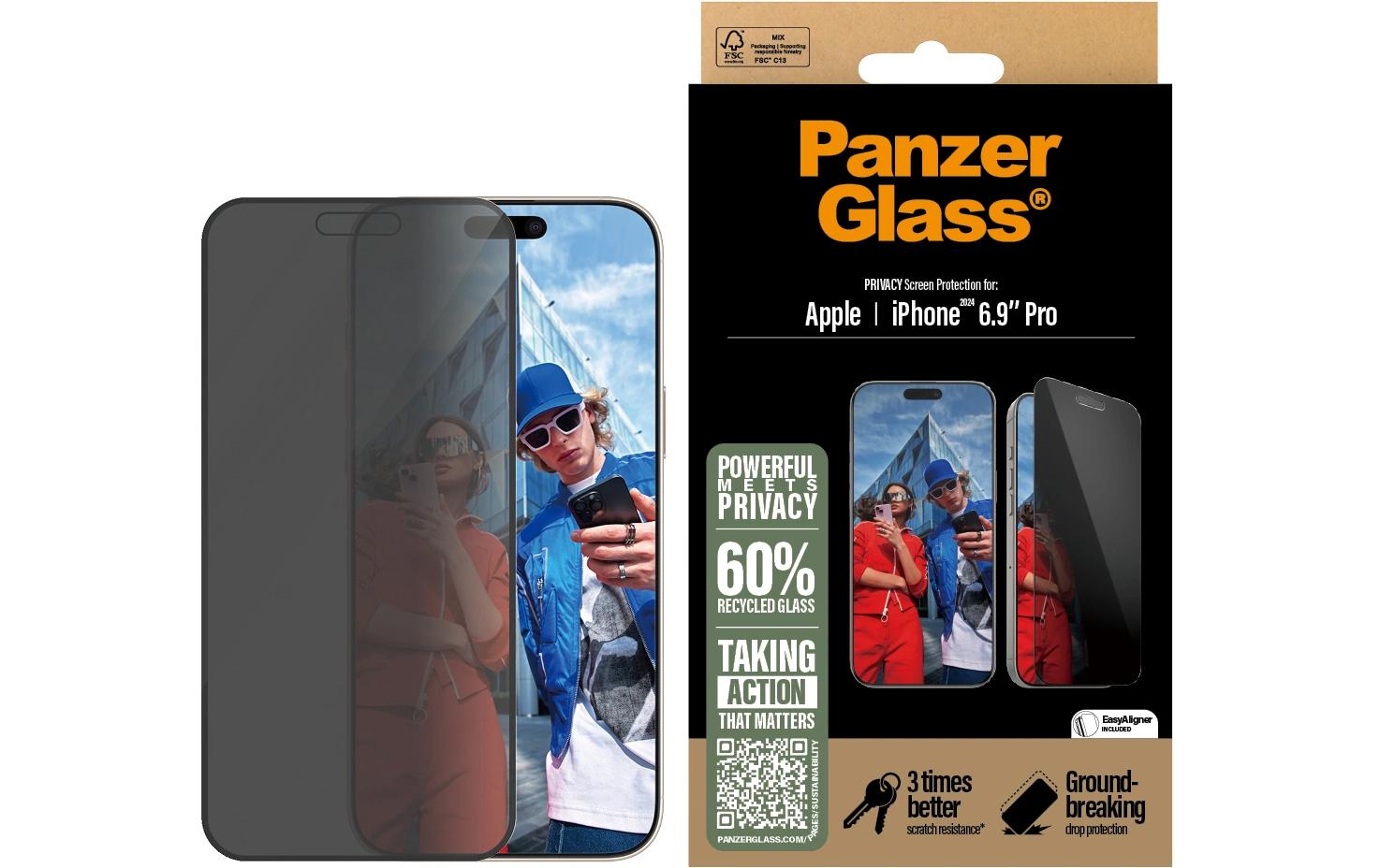 Displayschutz Ultra Wide Fit Privacy iPhone 16 Pro MaxPrivacy-Display-Schutzfolie für das Apple iPhone 16 Pro Max