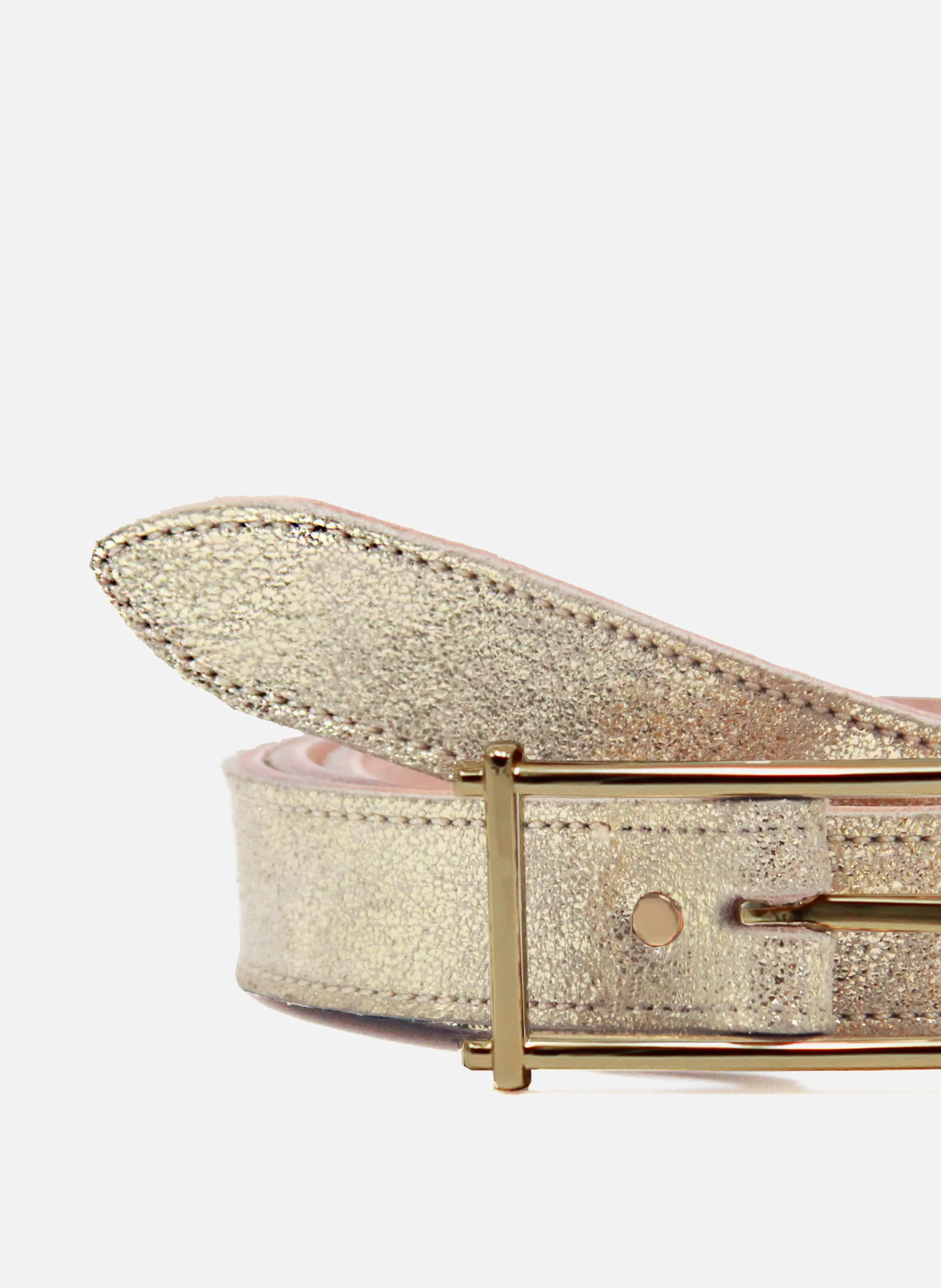 Ceinture mademoiselle cuir métalisé | Doré