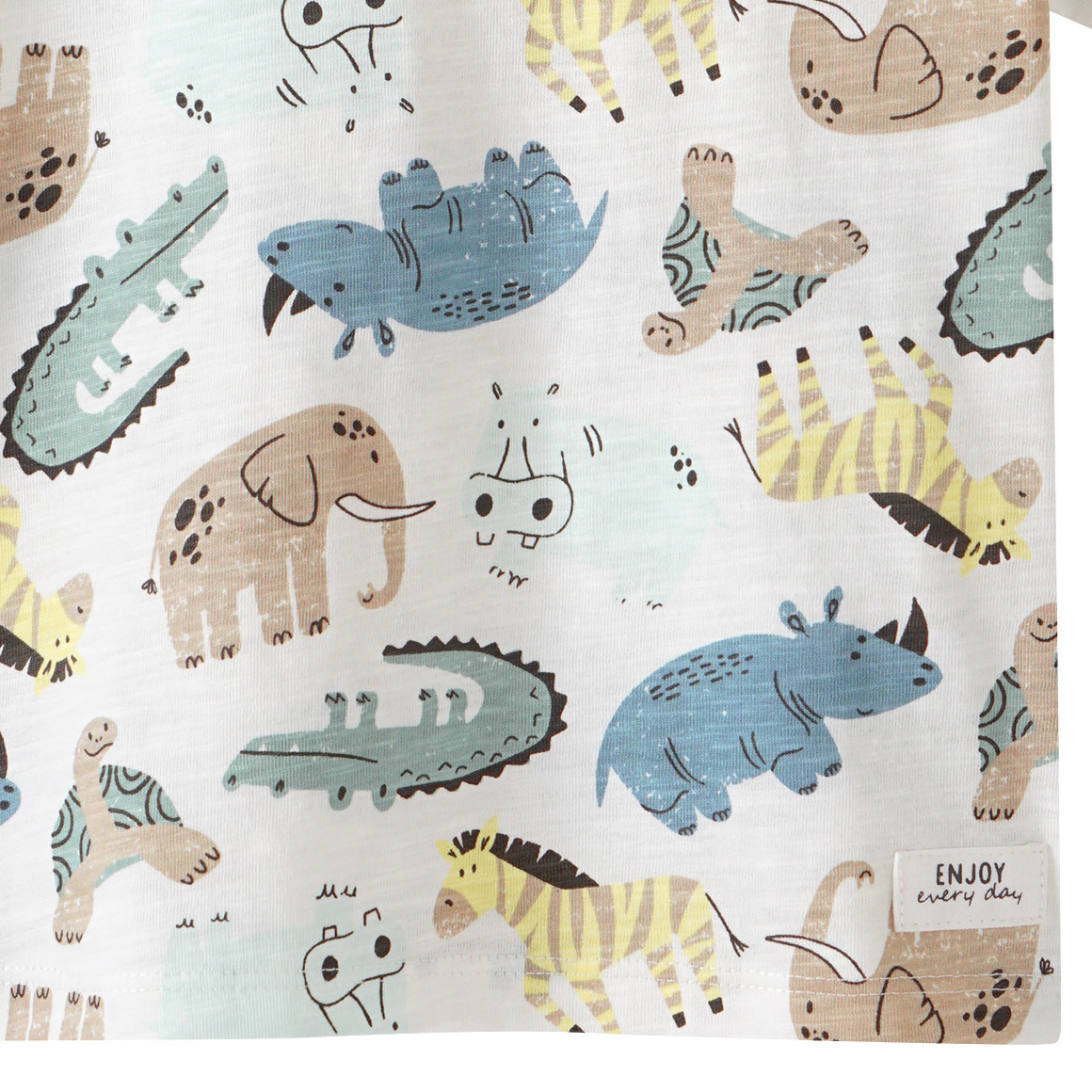Topomini Baby T-Shirt mit Tier-Motiven weiss / bunt