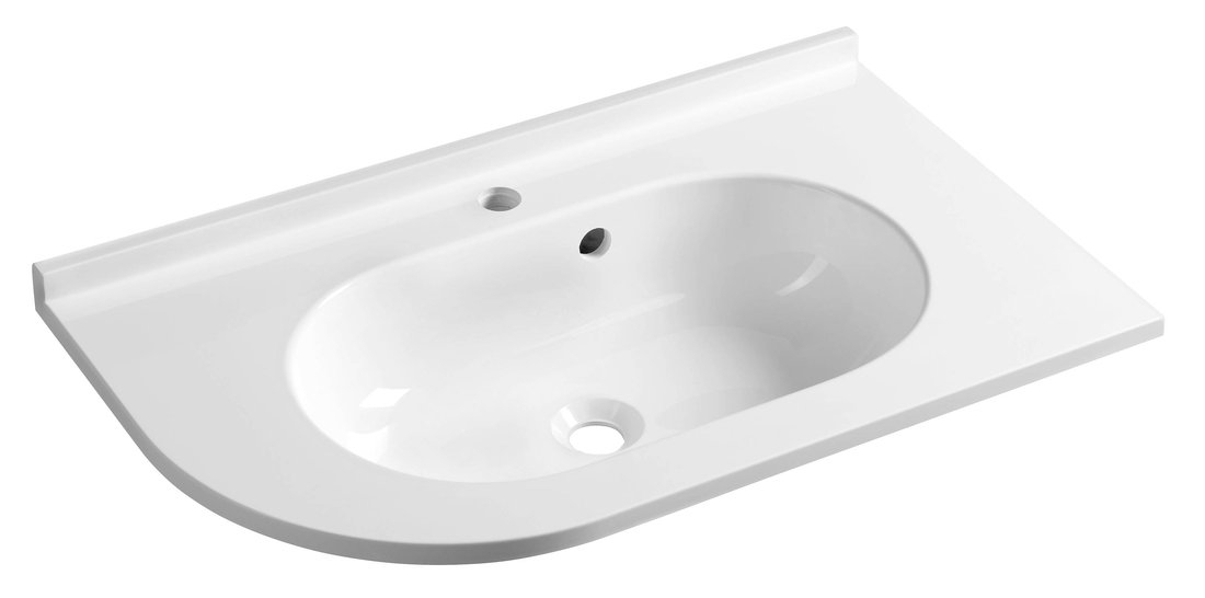 Sapho Pulse wastafel mineraalmarmer rechts 75x45cm