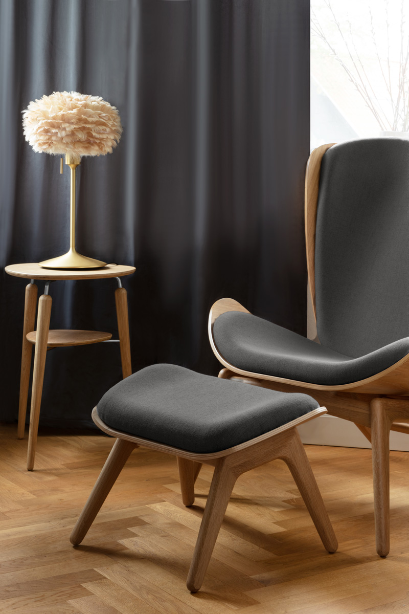 Ottoman houten voetenbank The Reader - naturel eiken Sugar Brown