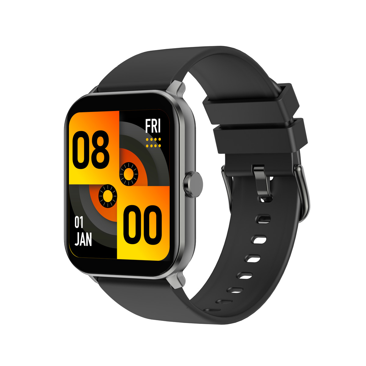 Montre SMARTY 2.0 team mixte connecté métal noir bracelet silicone noir