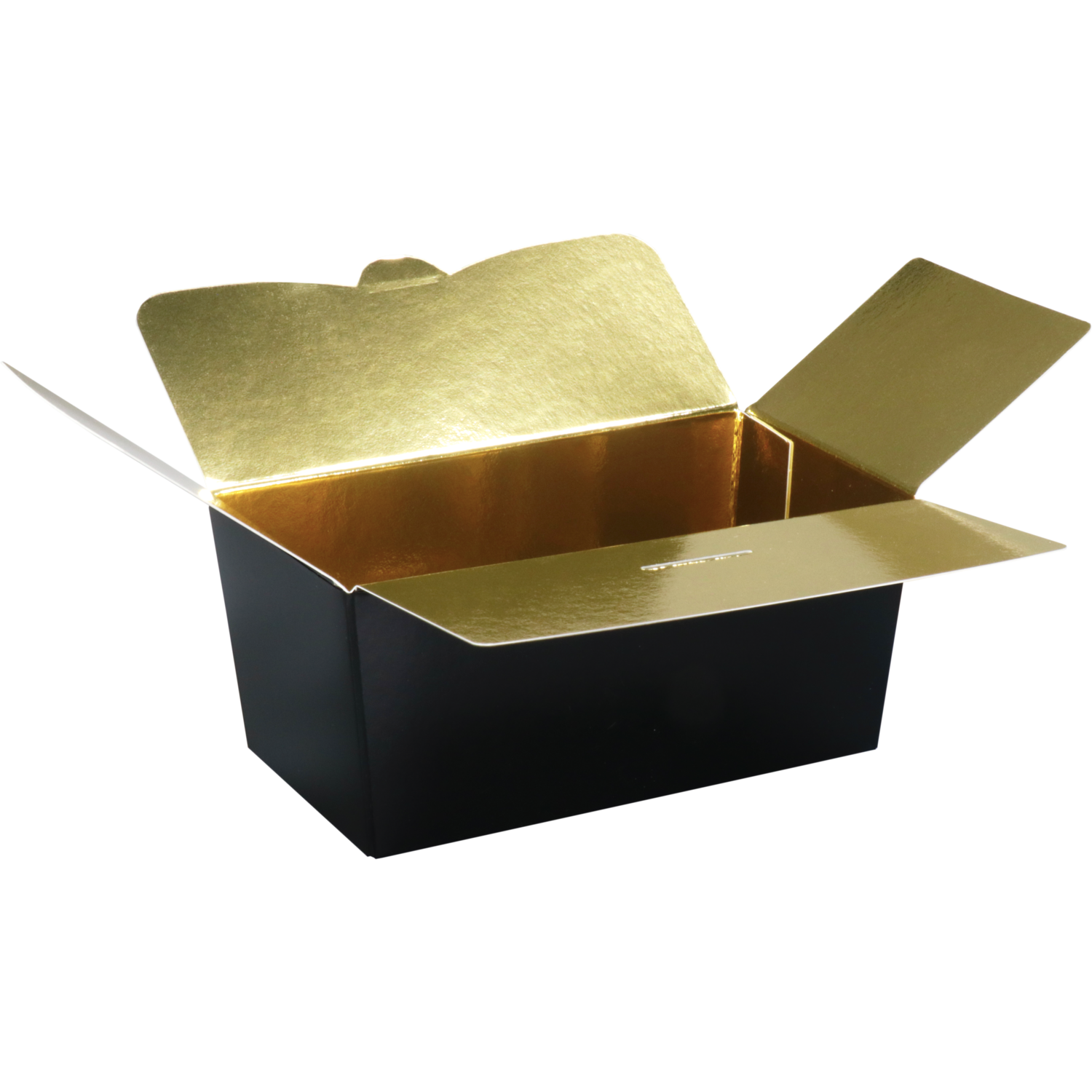 Ballotin, karton + PP, 250gr, 113x62x55mm, zwart/goud