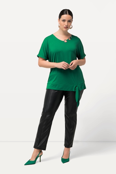 T-Shirt, Metallic-Kreise, Oversized, Rundhals, Halbarm