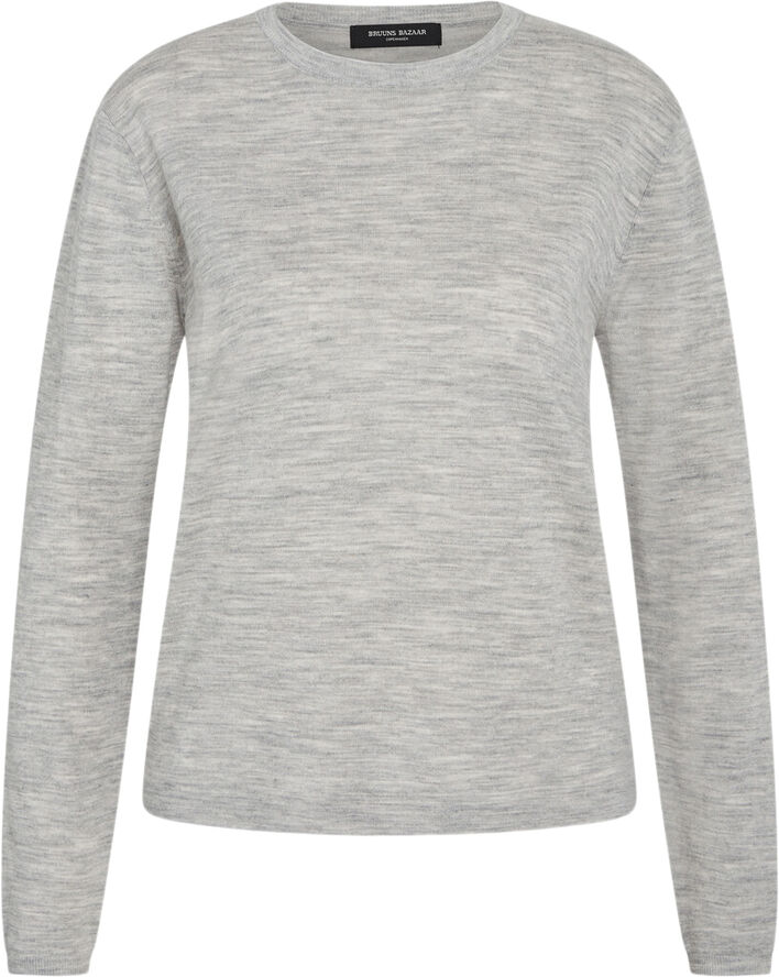 Bruuns Bazaar CharleneBBRound Neck knit Light grey melang