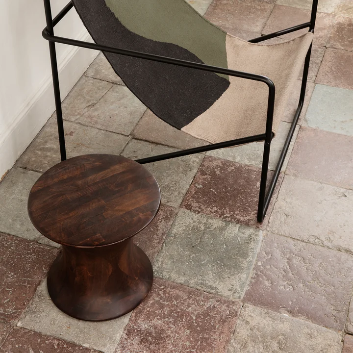 Ferm Living - Spin Hocker, Mangoholz