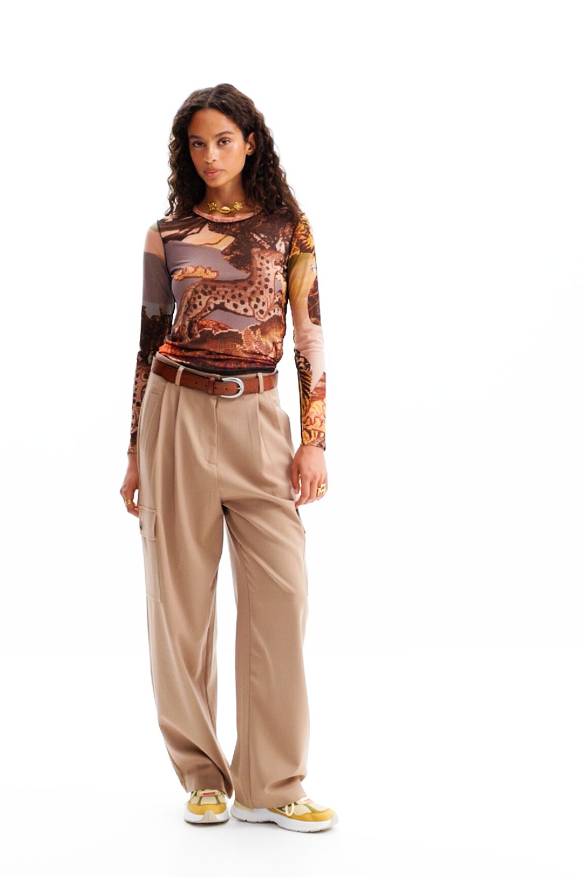 T-shirt ajusté tulle tapisserie