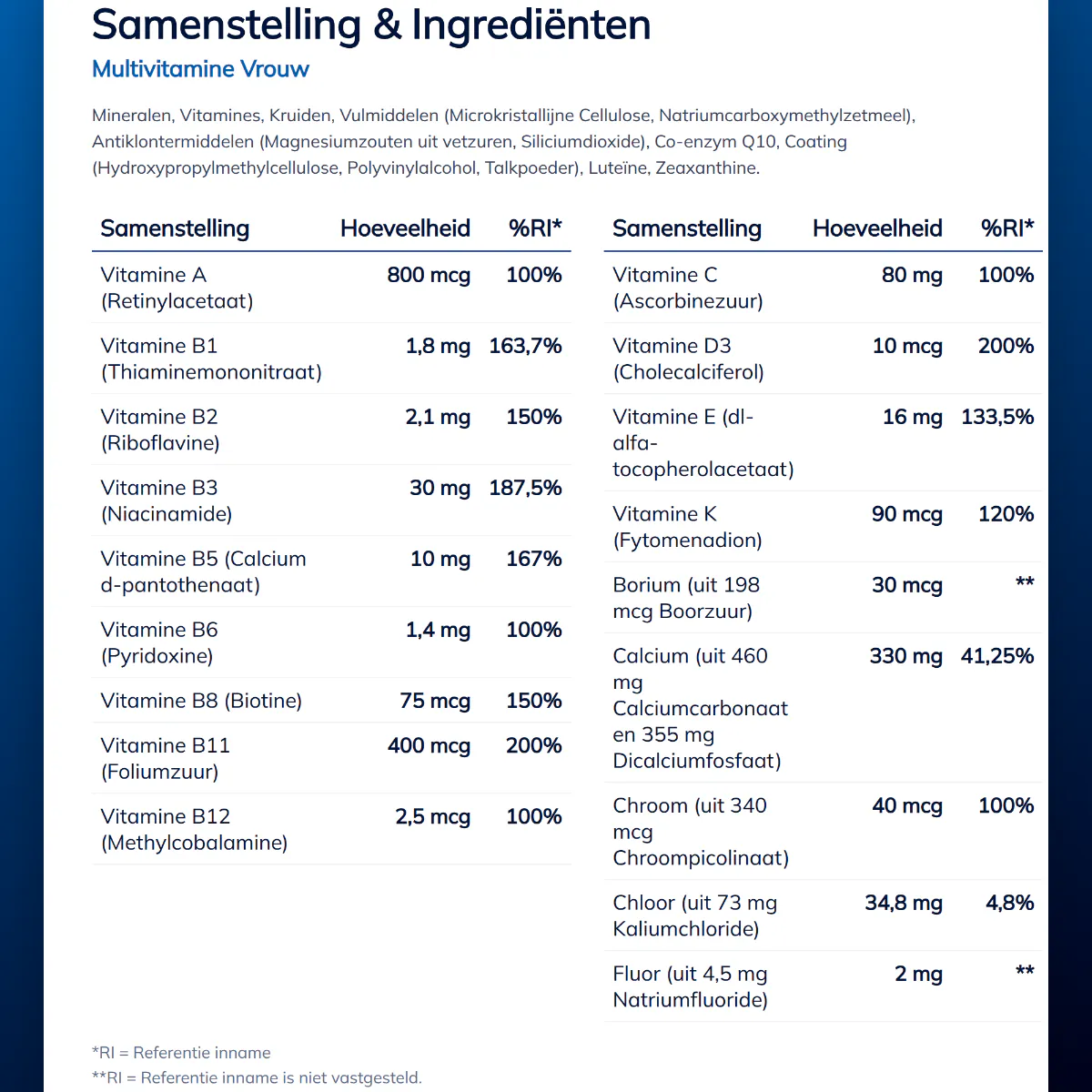 Multivitamine Vrouw