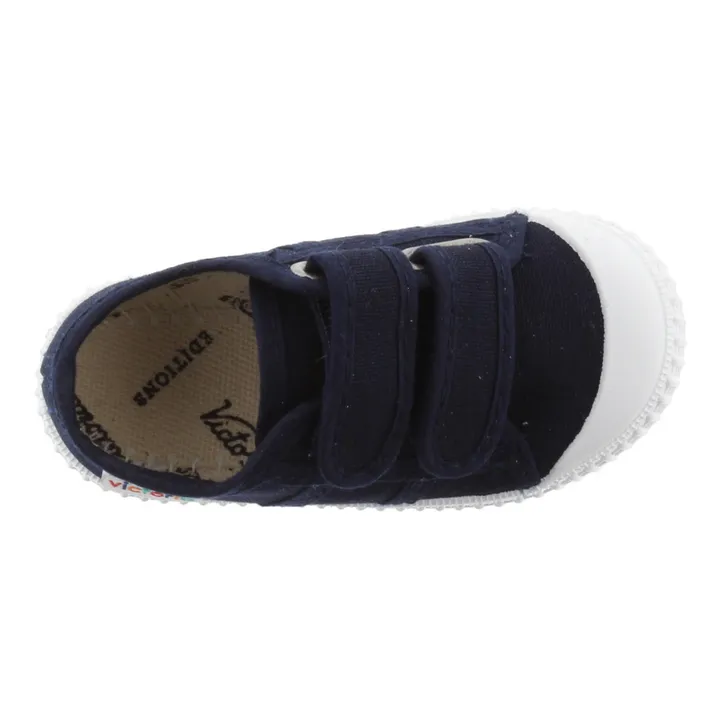 Victoria Baskets Scratchs Tiras Lona | Bleu marine