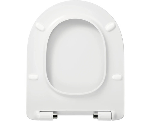 REIKA Mito toiletzitting, wit, antraciet gepolijste scharnieren, met soft-close mechanisme en Quick&Clean.