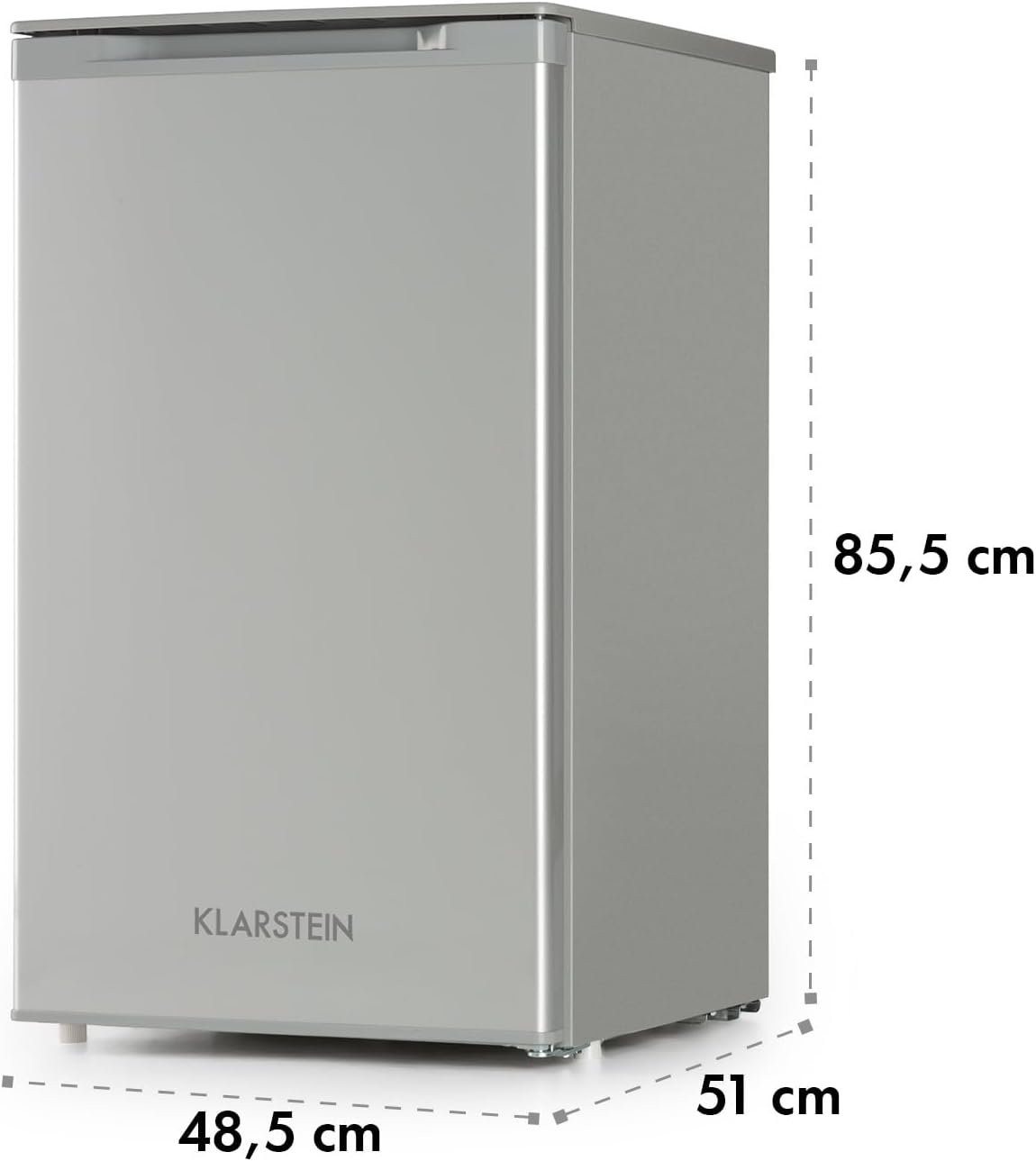 Klarstein Mini Congelateur Armoire, pour la Chambre et la Maison, 64L, Taille avec Etagère, Econome en Energie, Appareil à glaçons et Grattoir