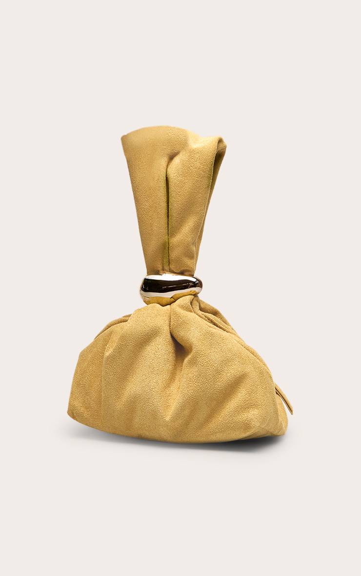 Chartreuse Sac À Main En Synthétique Chartreuse Avec Poignée Dorée