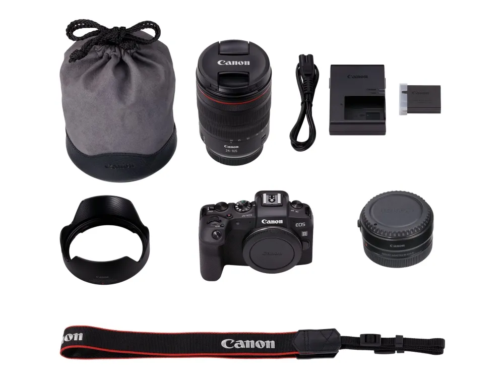 Canon EOS RP - Digitalkamera - spejlløst - 26.2 MP - Full Frame - 4K / 25 fps - 4.3x optisk zoom RF 24-105 mm F4 L IS USM objektiv - Wi-Fi, Bluetooth - med Canon Mount Adapter EF-EOS R