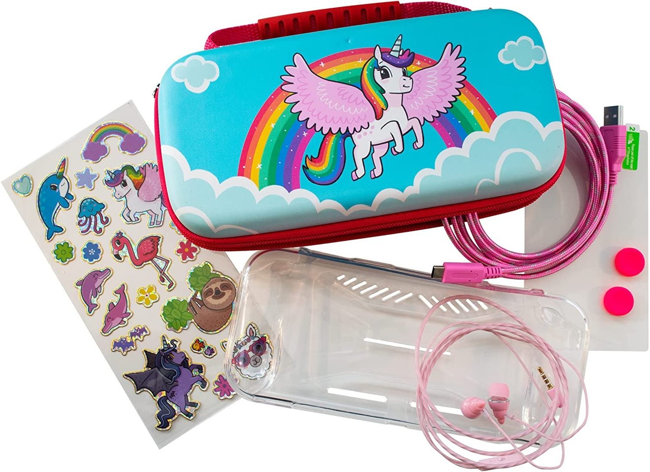 SwitchOver the Rainbow Unicorn 7-in-1 Case OLED Switch