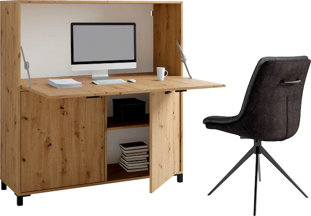 byLIVING Sekretär »Montana« platzsparende Arbeitslösung mit viel Stauraum, Breite 120 cm