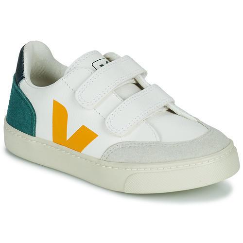 Veja - SMALL V-12 VELCRO - Blanc / Jaune / Vert
