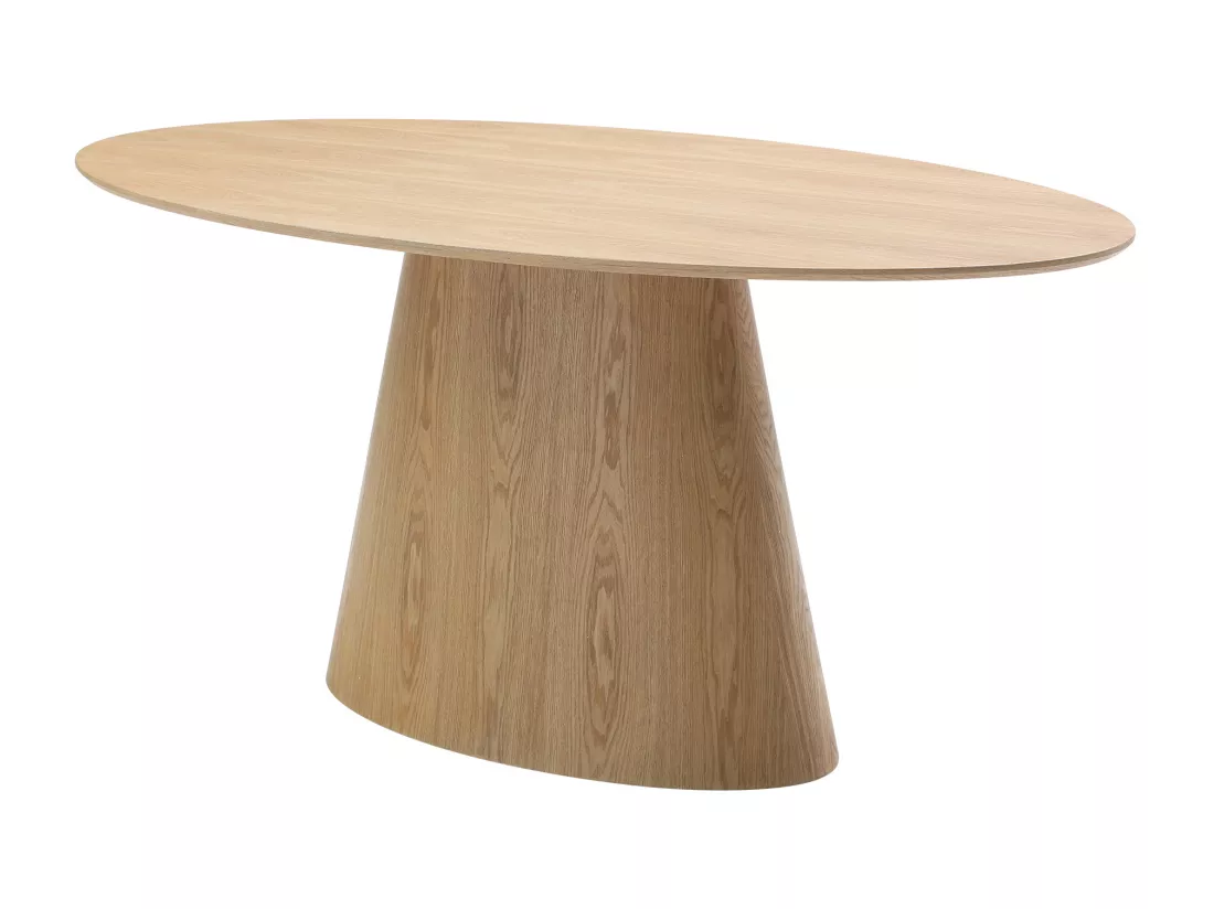 Table à manger 6 personnes placage frêne - Naturel clair - ANTELADA