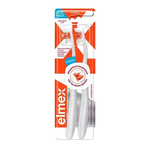 Escova de dentes interdentais Elmex Professional Precision, pacote com 2 unidades.