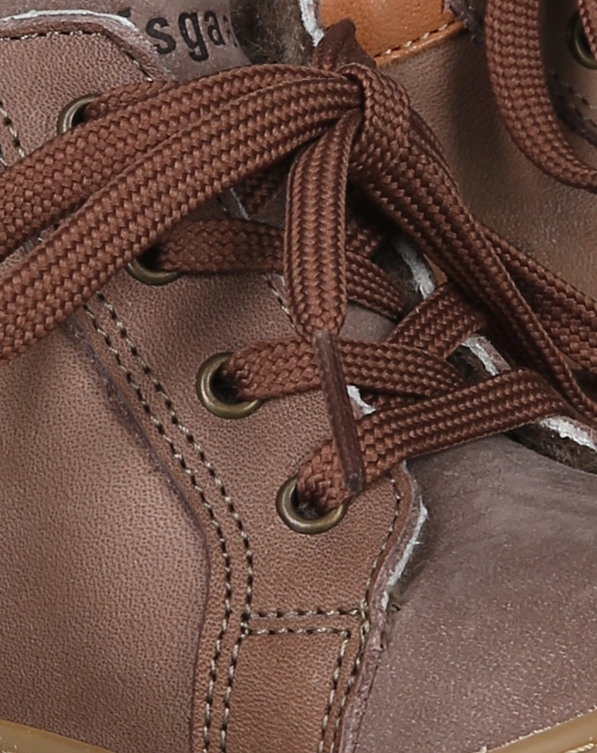 Schnür-Lauflernschuhe SAMUEL gefüttert in chocolate