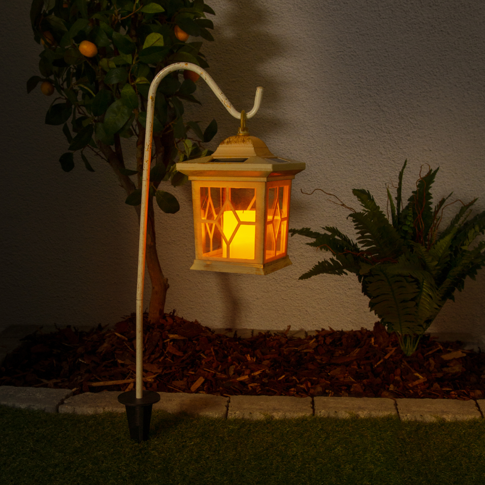 2er-Set Solar-LED-Erdspieß - weiß - Laterne