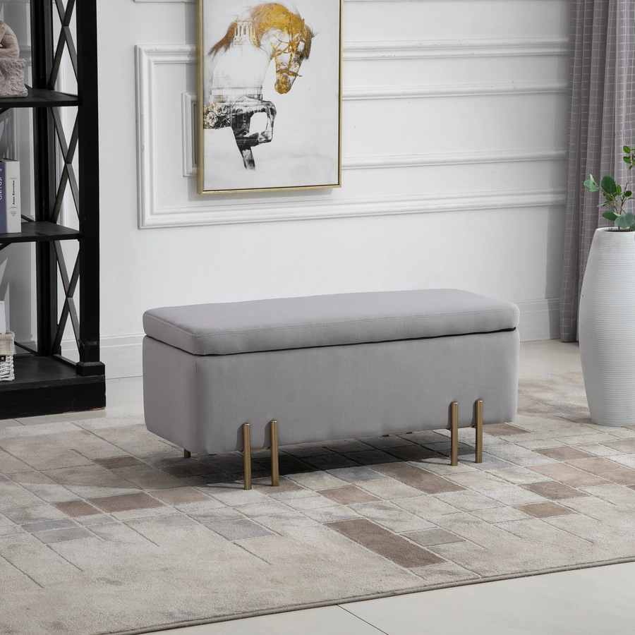 HOMCOM Sitzbank im elegantem Design hellgrau