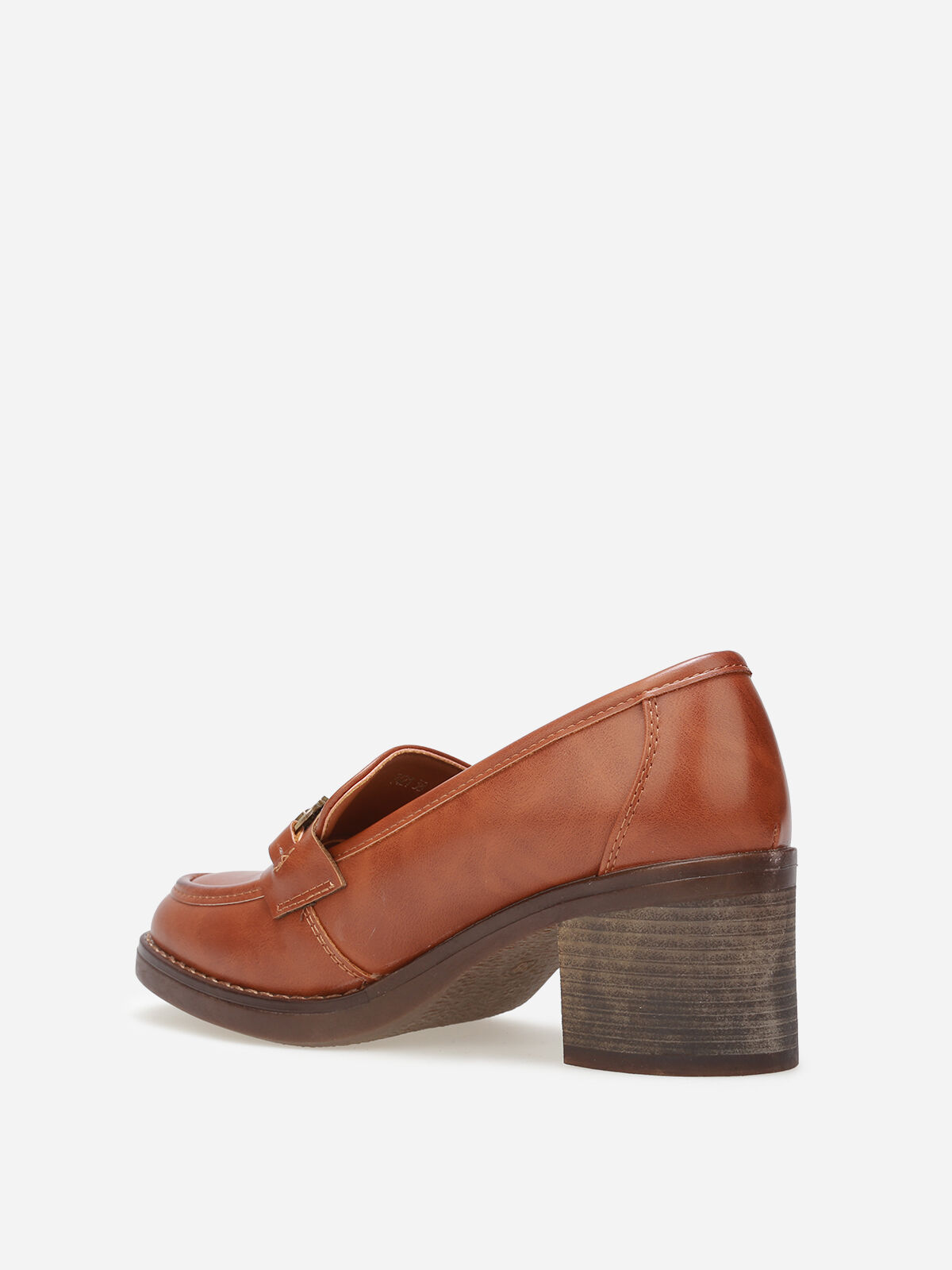 Mocassins à talon et mors métallique- Camel