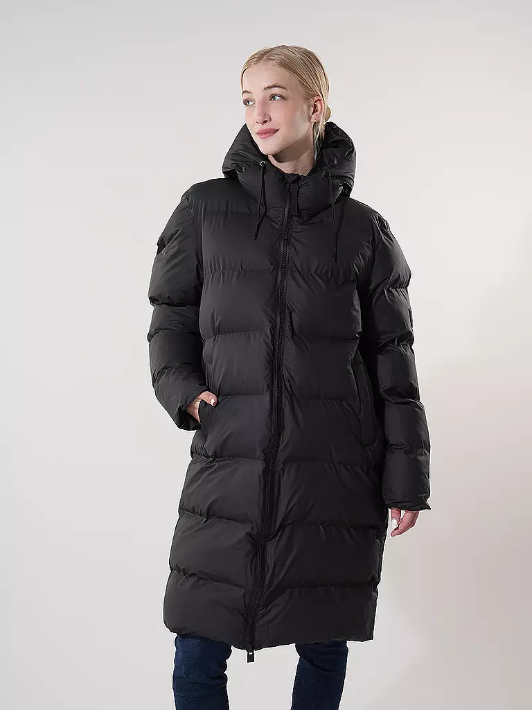 RAINS Steppmantel ALTA LONGER PUFFER JACKET schwarz