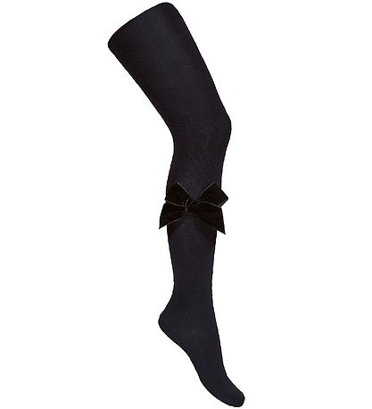 Condor Strumpfhosen m. Velours Schleife - Schwarz