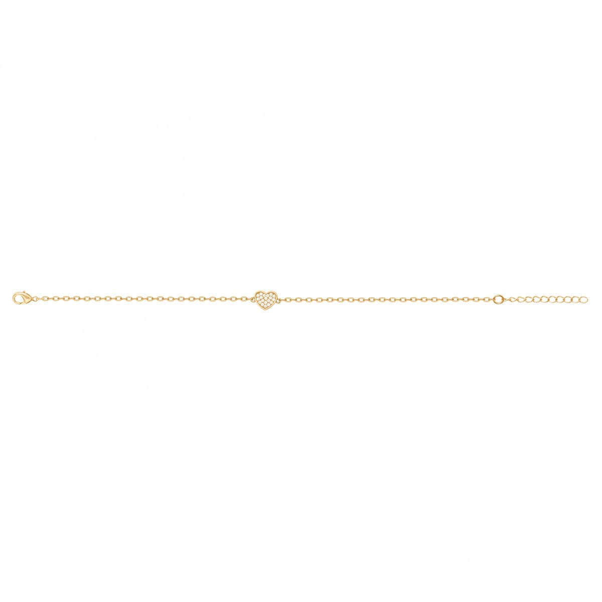 Bracelet en Plaqué Or avec oxyde de zirconium blanc