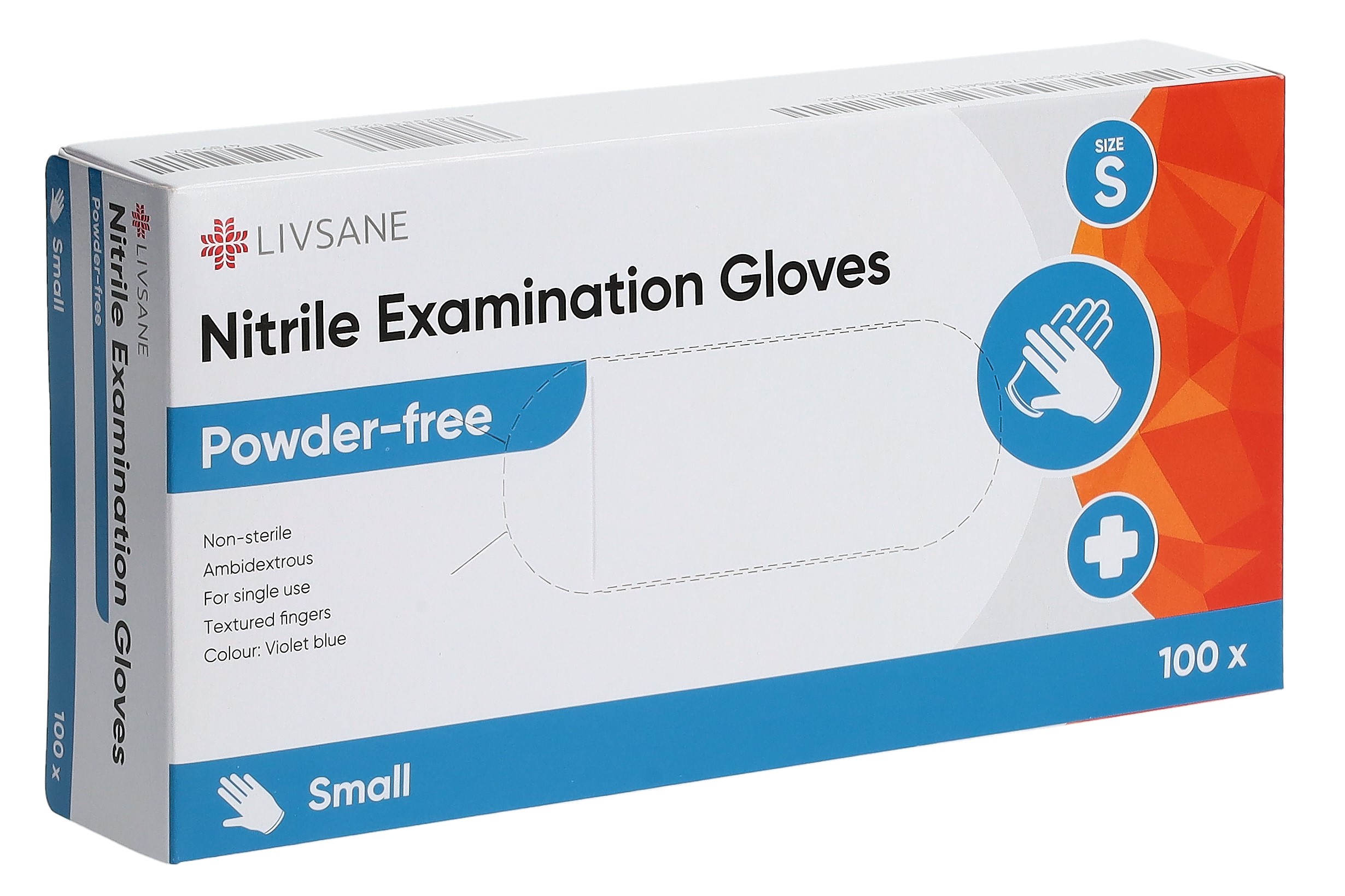 LIVSANE Nitril-Untersuchungshandschuhe<br>100 Stück, S, puderfrei
