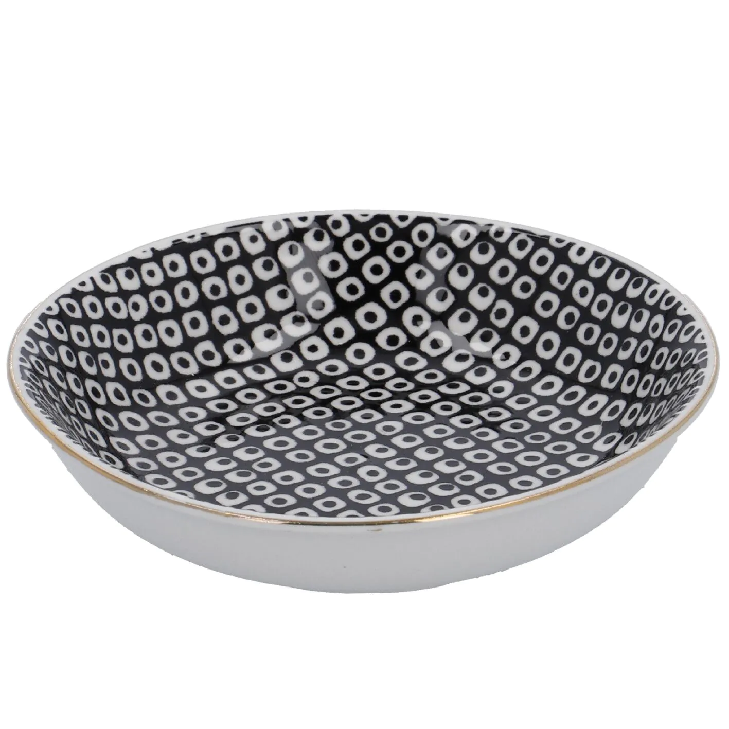 Schale China, klein, schwarz/weiß, Perlen