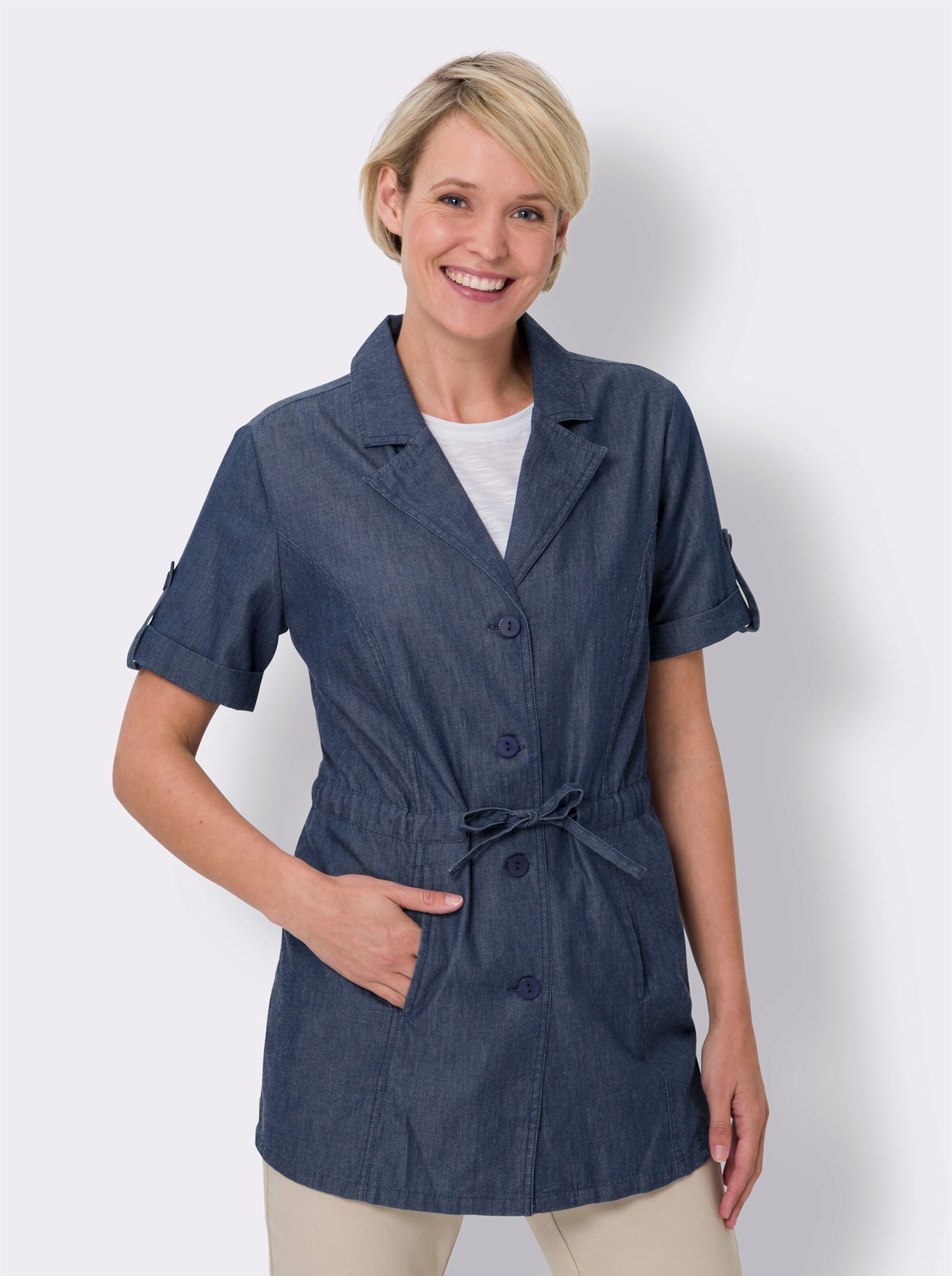 Blusenjacke in Jeans-Optik