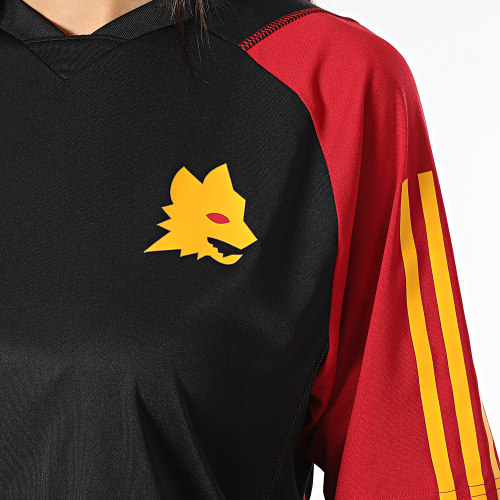 Tee Shirt De Sport A Bandes AS Roma IR0282 Noir