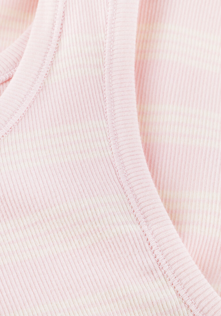 roze ganni top soft cotton rib tank top