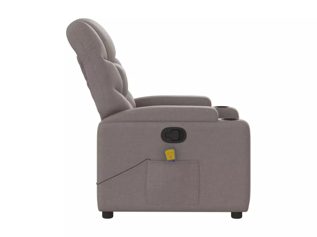 Fauteuil massant inclinable Taupe Tissu