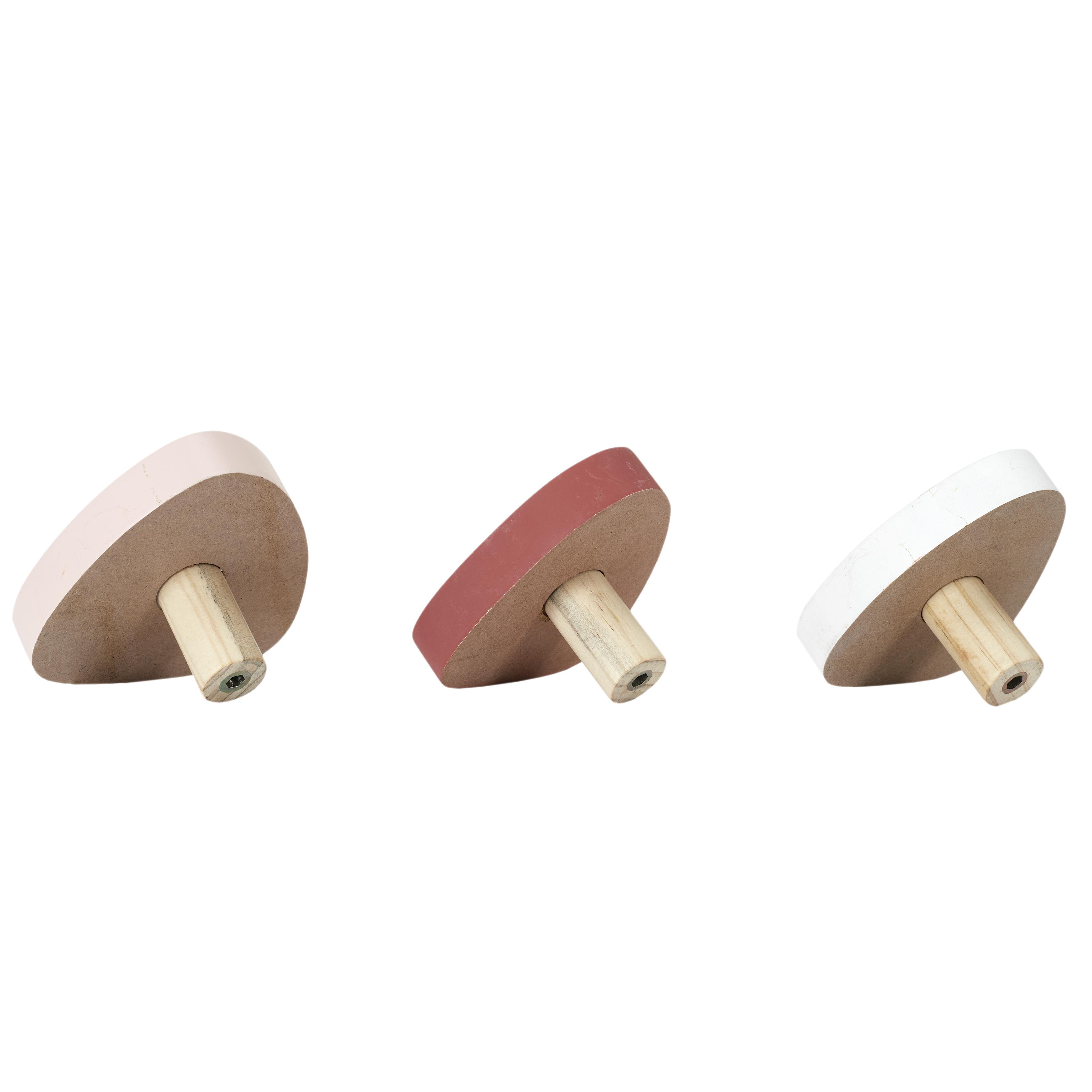 LOT DE 3 PATERES GEOMETRIQUES BLANC ROSE ET TERRA