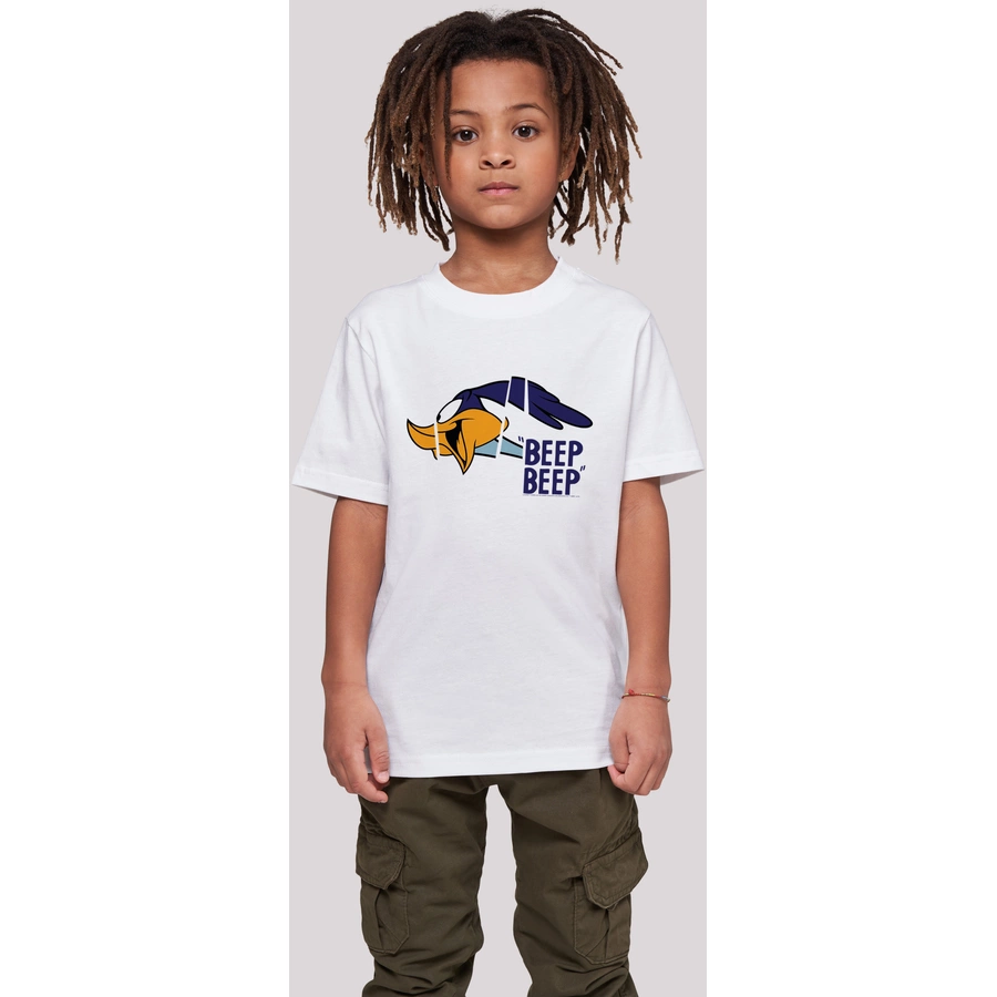 F4NT4STIC T-Shirt 'Looney Tunes Roadrunner Beep Beep' weiß