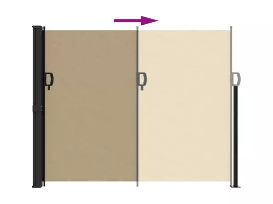 Auvent latéral rétractable beige 160x300 cm